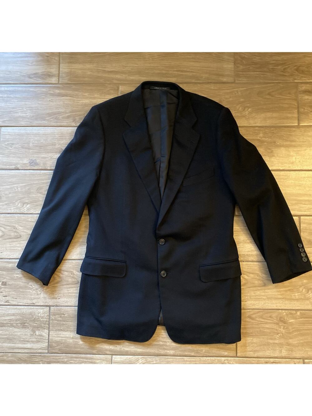 Ermenegildo Zegna 100 % Pure Cashmere Solid Black Blazer Made In Italy 44R
